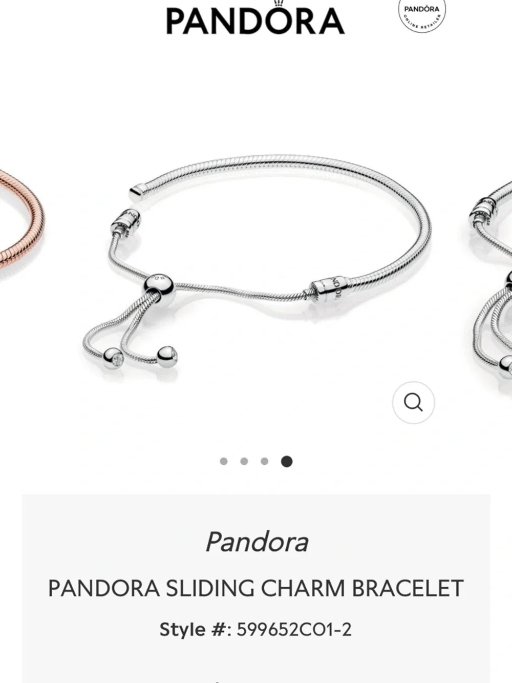 Pandora Silver Sliding Charm Bracelet - Picture 2 of 2